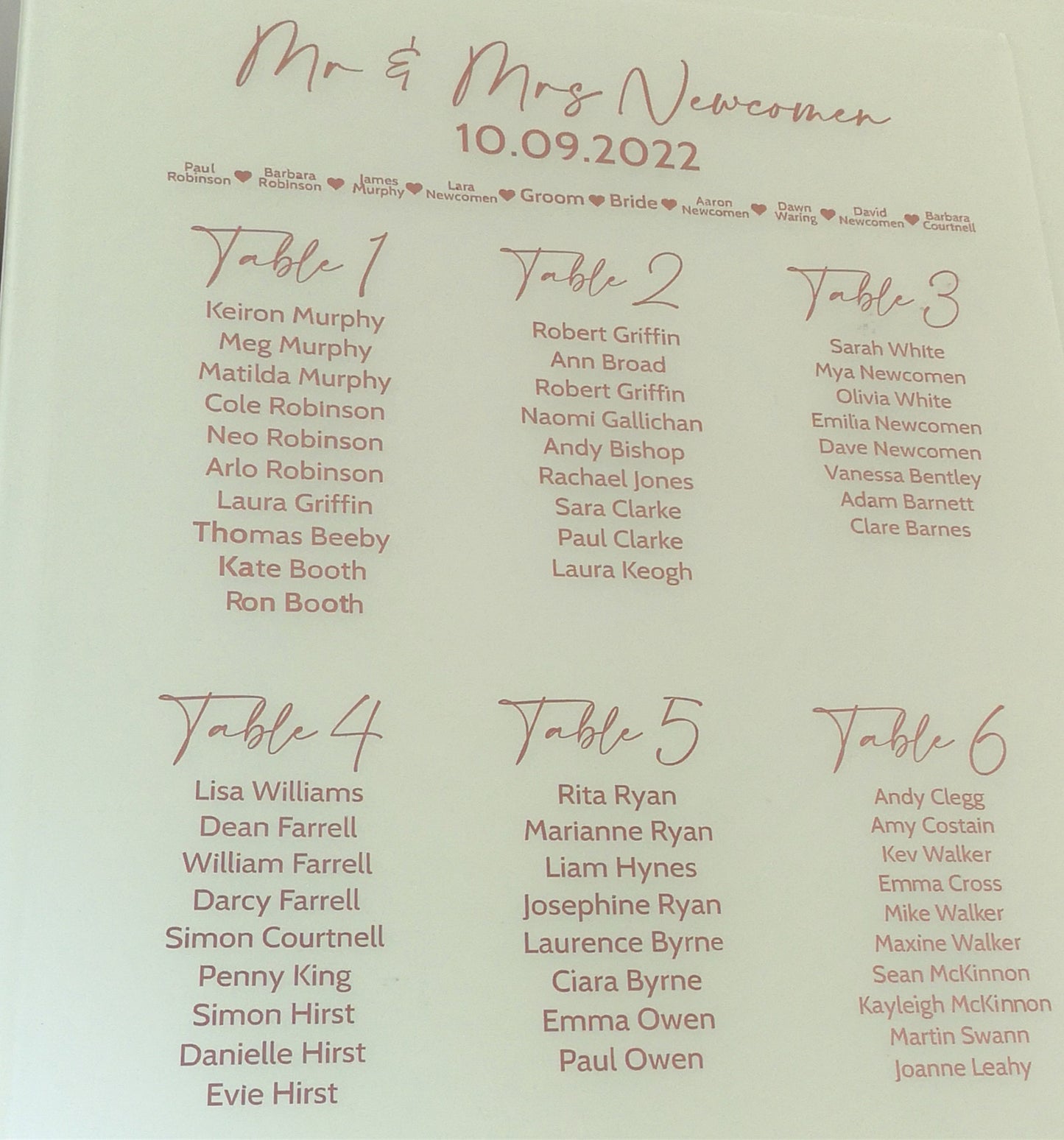 Acrylic Welcome Sign for Wedding, Wedding Seating Plan for Venue