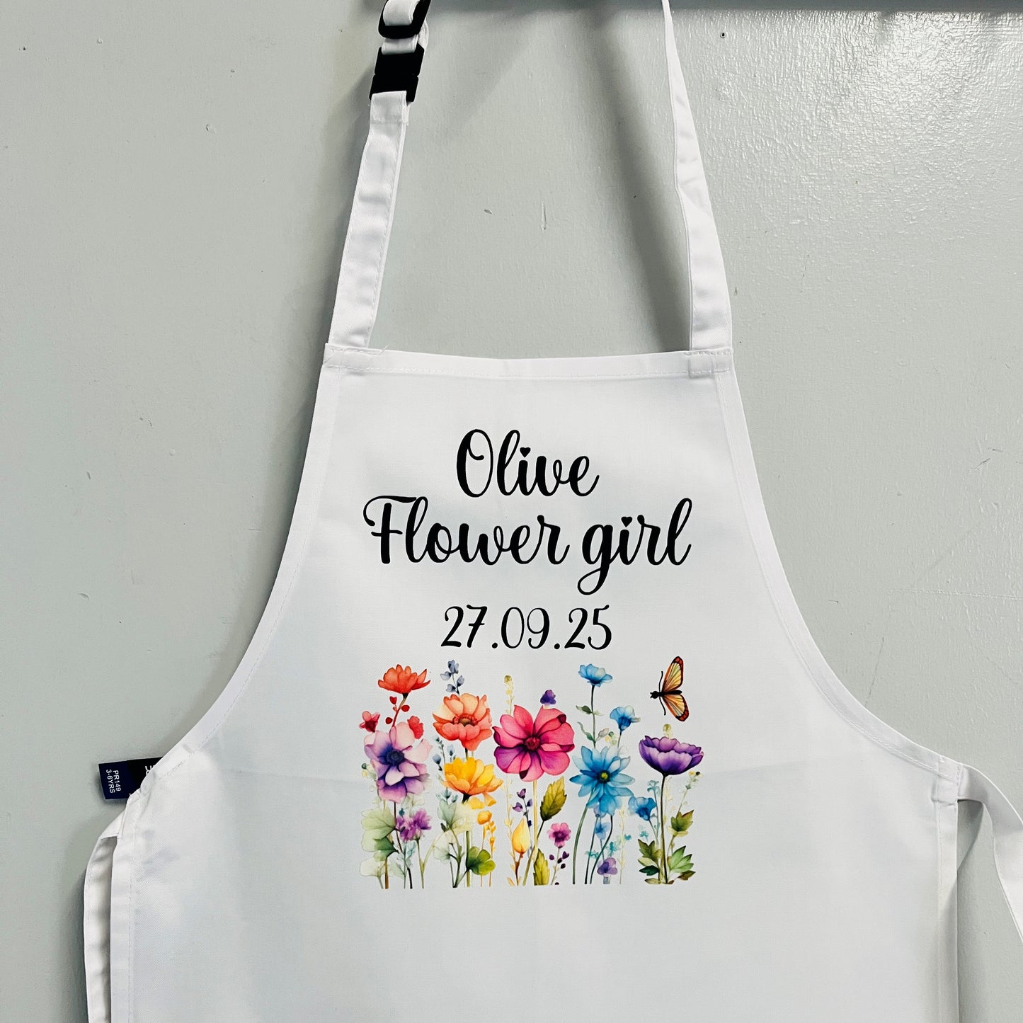 Kids Flower Girl Apron, Apron for Wedding Bridesmaids