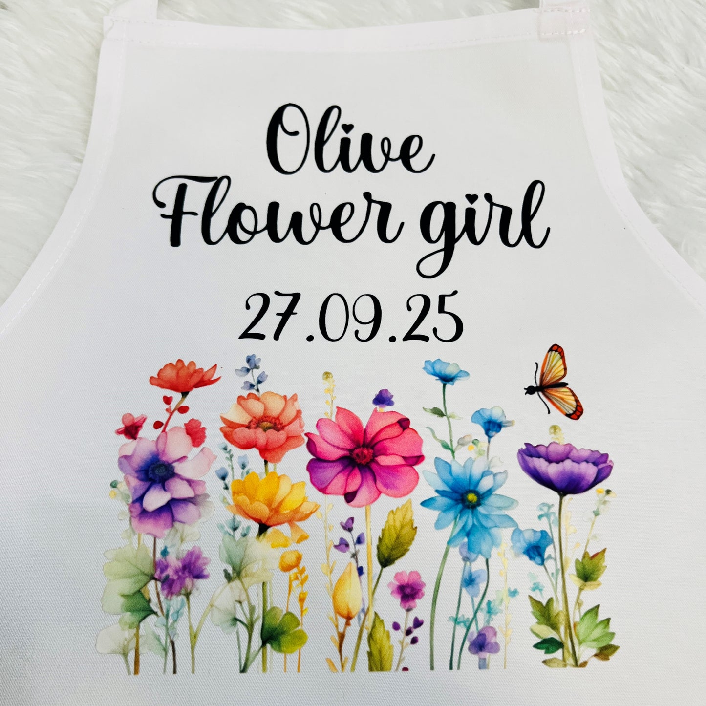Kids Flower Girl Apron, Apron for Wedding Bridesmaids
