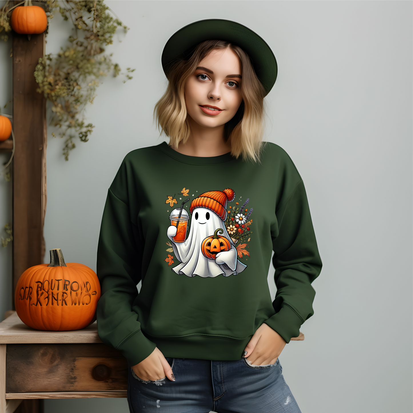 Halloween Cute Ghost Jumper, Autumn Vibes