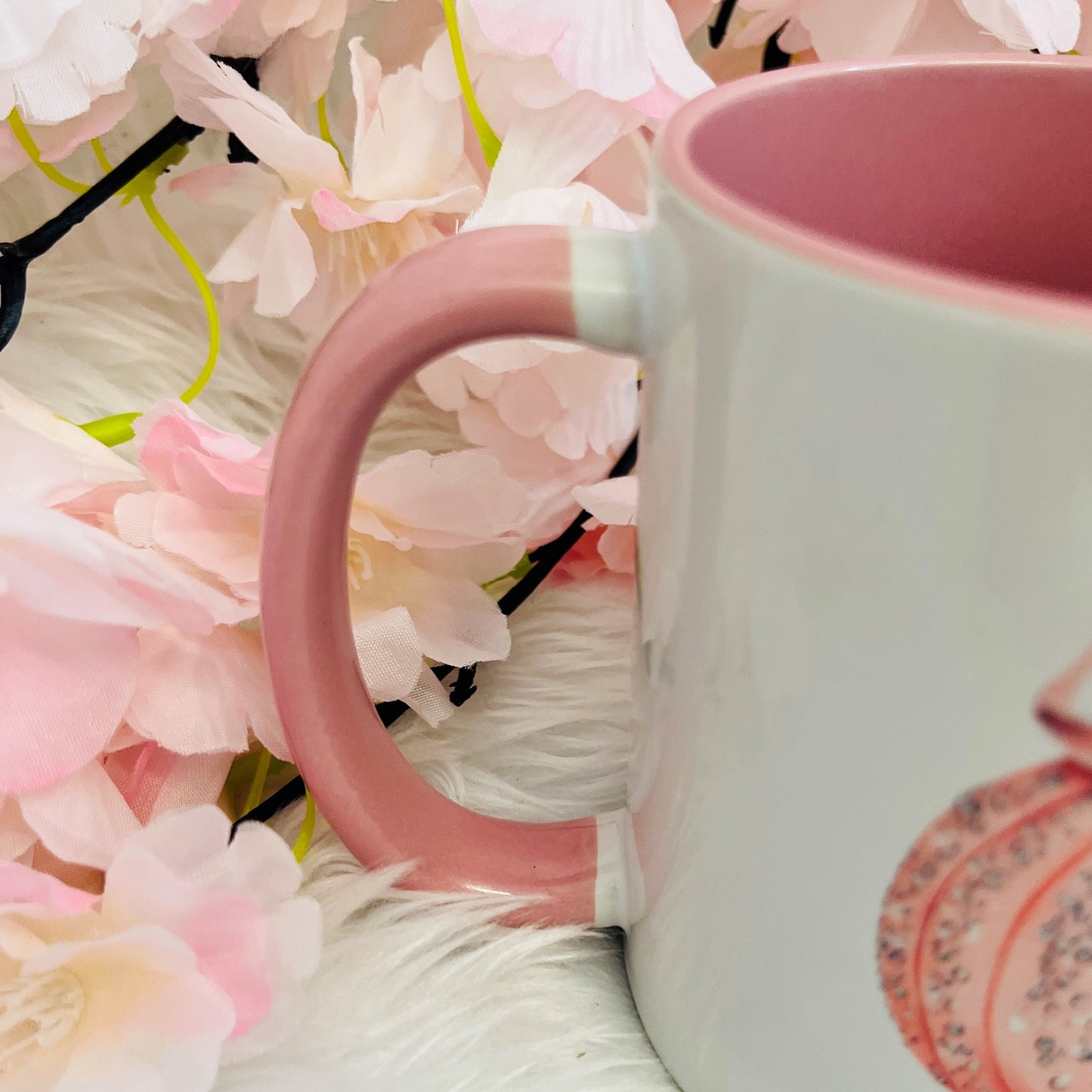 Pink Glitter Pumpkin Halloween Mug