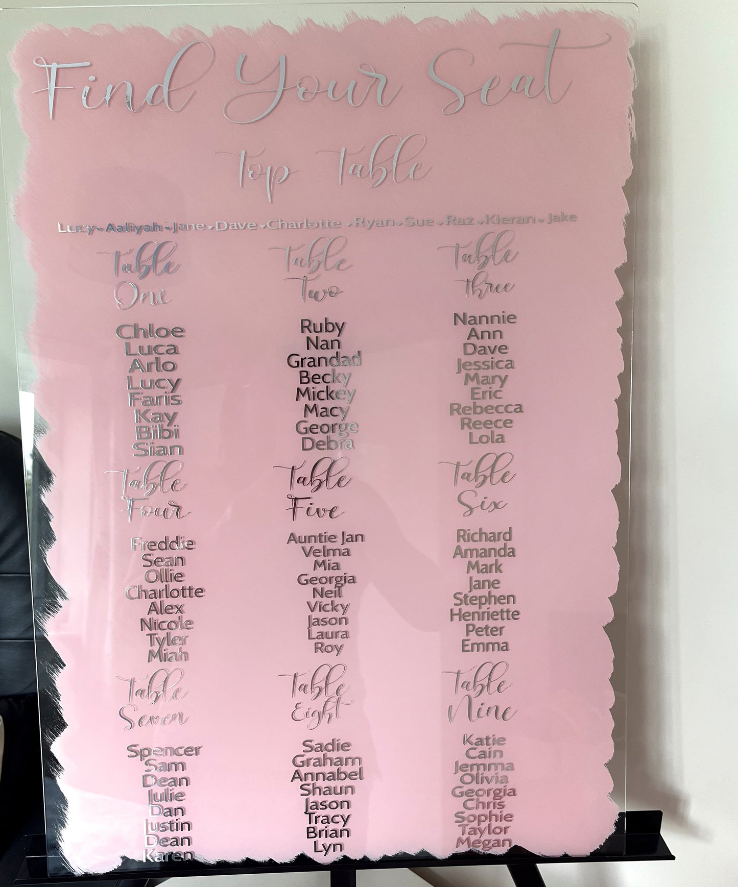 Acrylic Welcome Sign for Wedding, Wedding Seating Plan for Venue