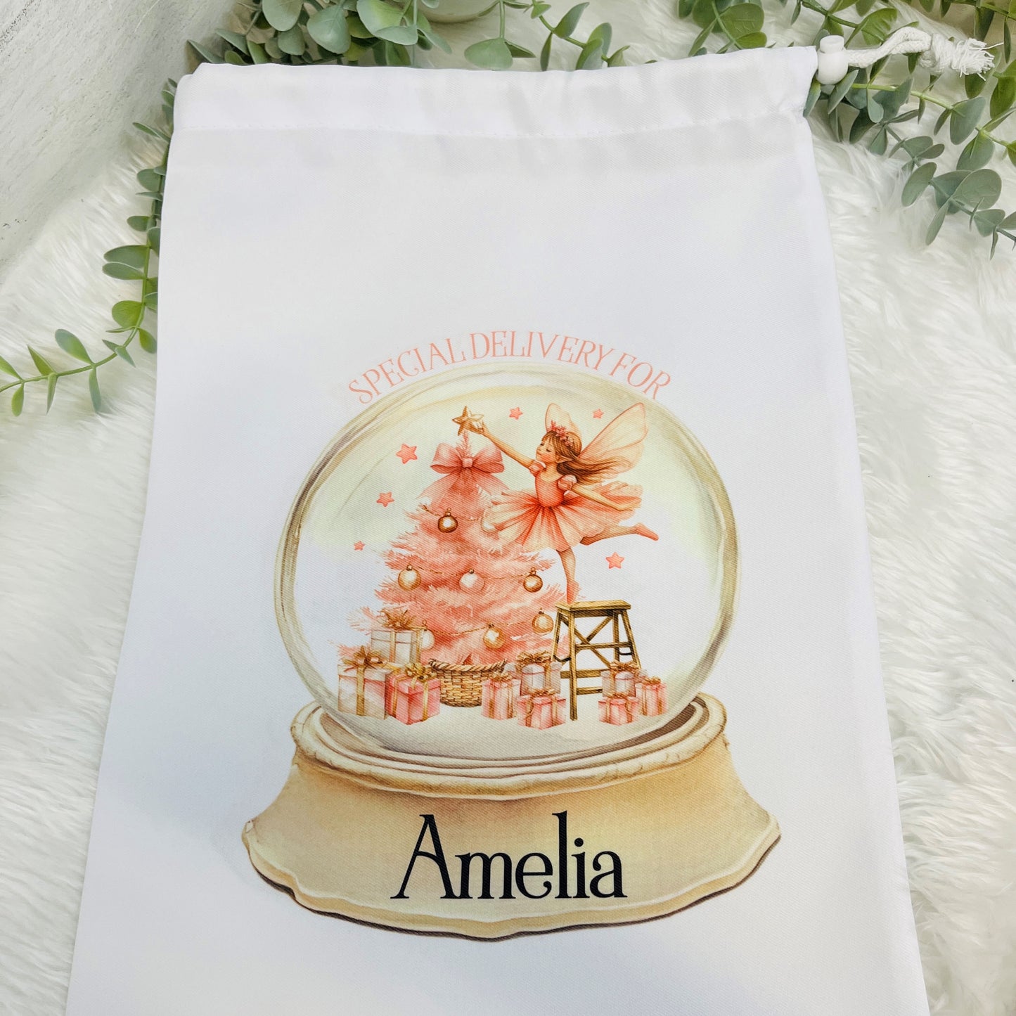 Personalised Snowglobe Santa Sack