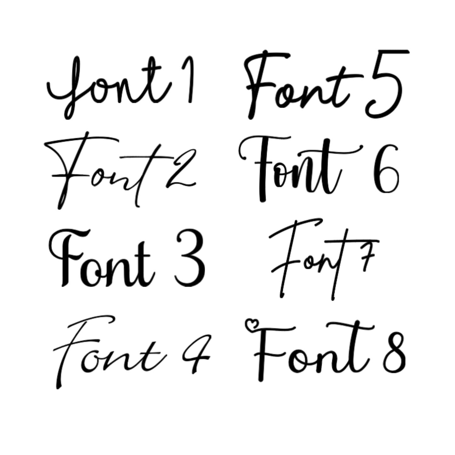 choice of fonts for box bags