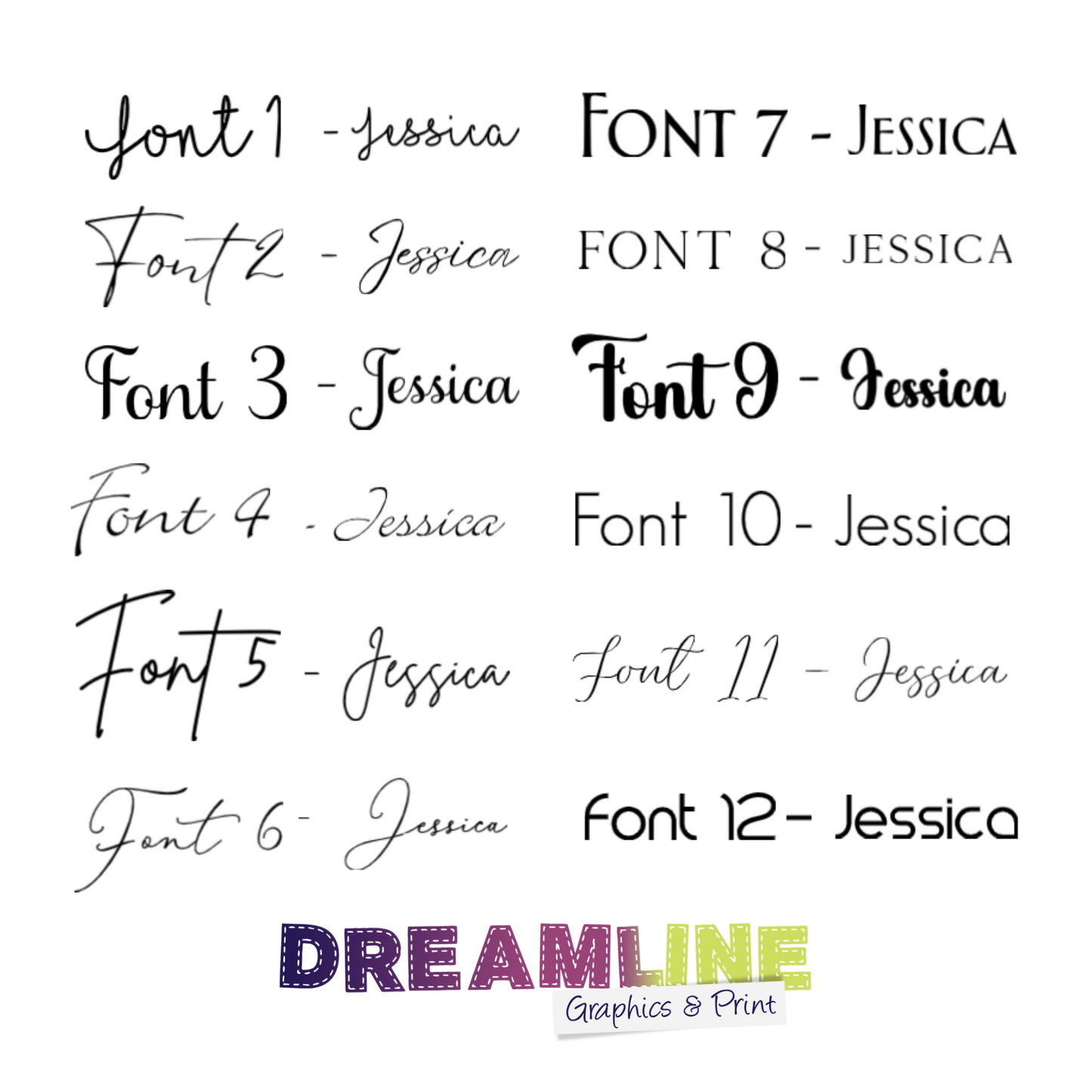 Choice of fonts for Printed Chocolate Boards