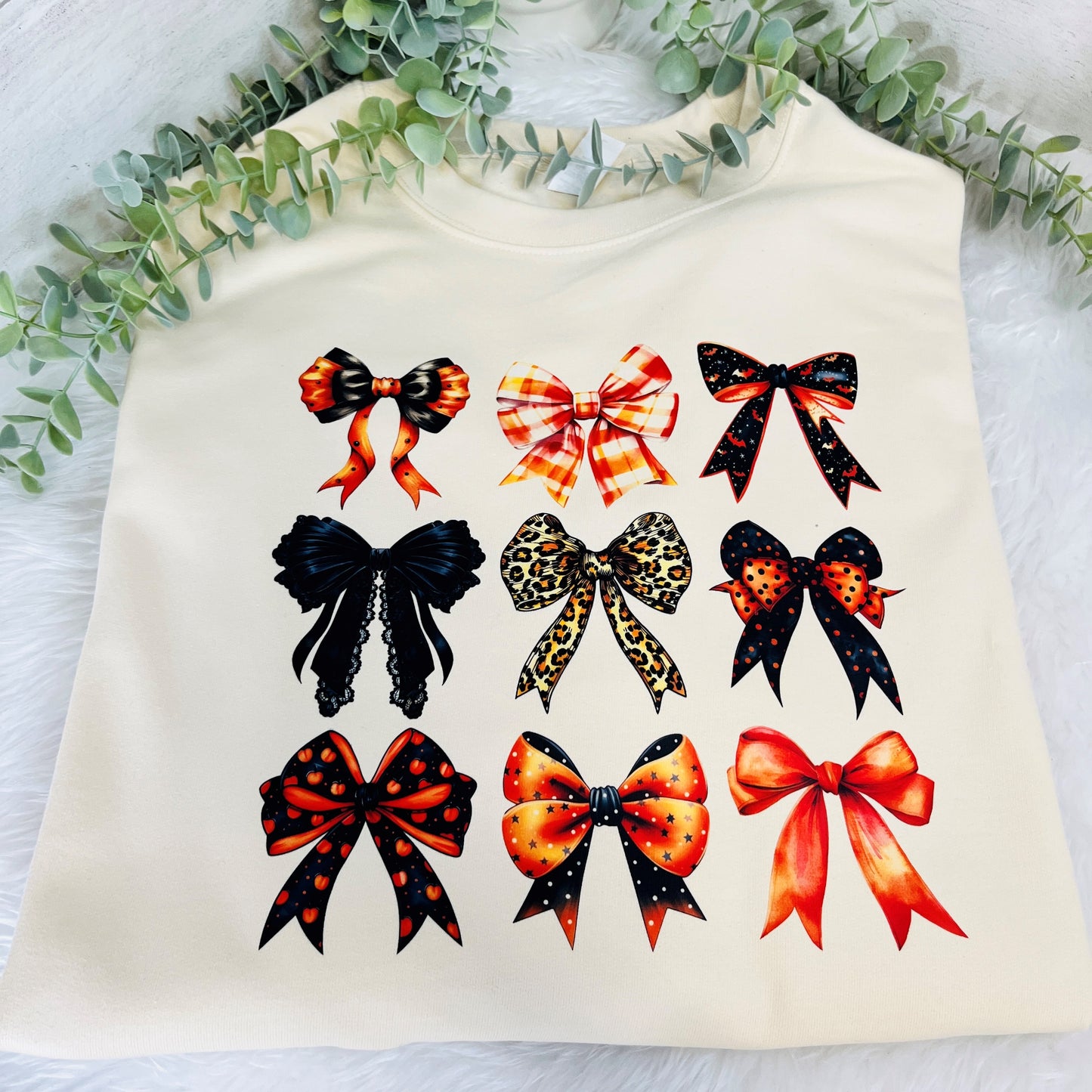 Autumn Vibes Sweatshirt, Halloween Coquette Bow Jumper