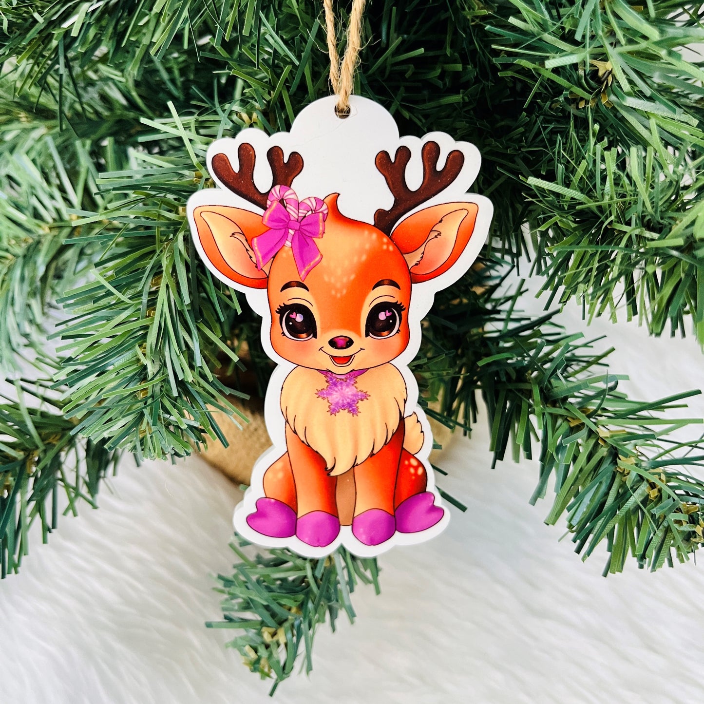 Cute acrylic reindeer tree decoration for Christmas home décor