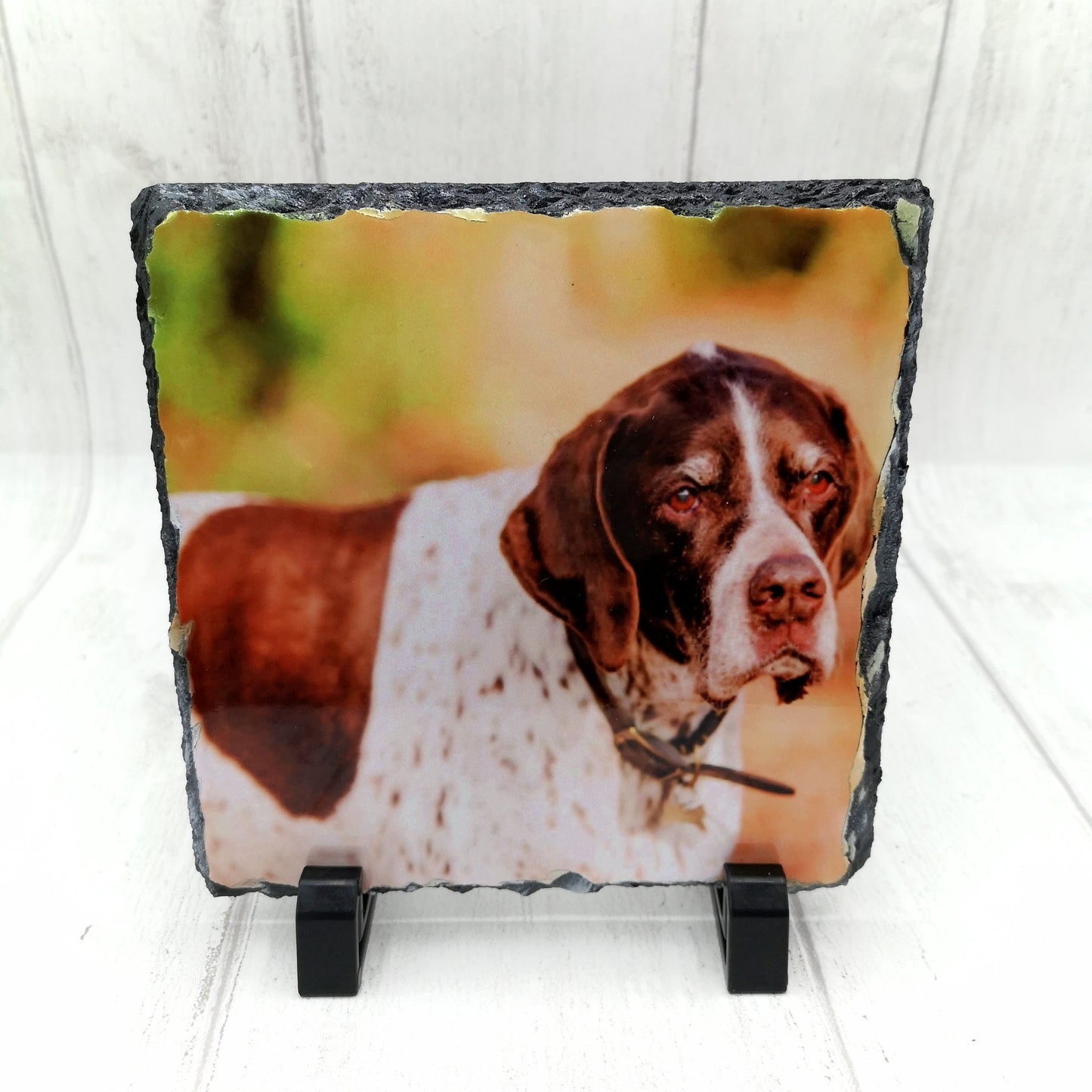 Personalised Photo Slate With Stand, Picture Rock Slate, Housewarming Gift
