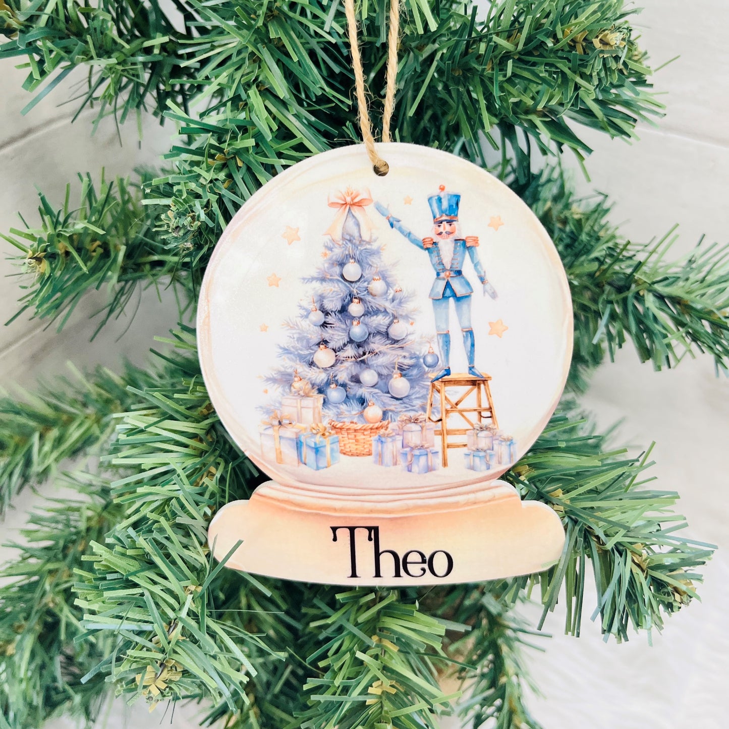 Acrylic Personalised Snowglobe Christmas Tree Ornament for Kids