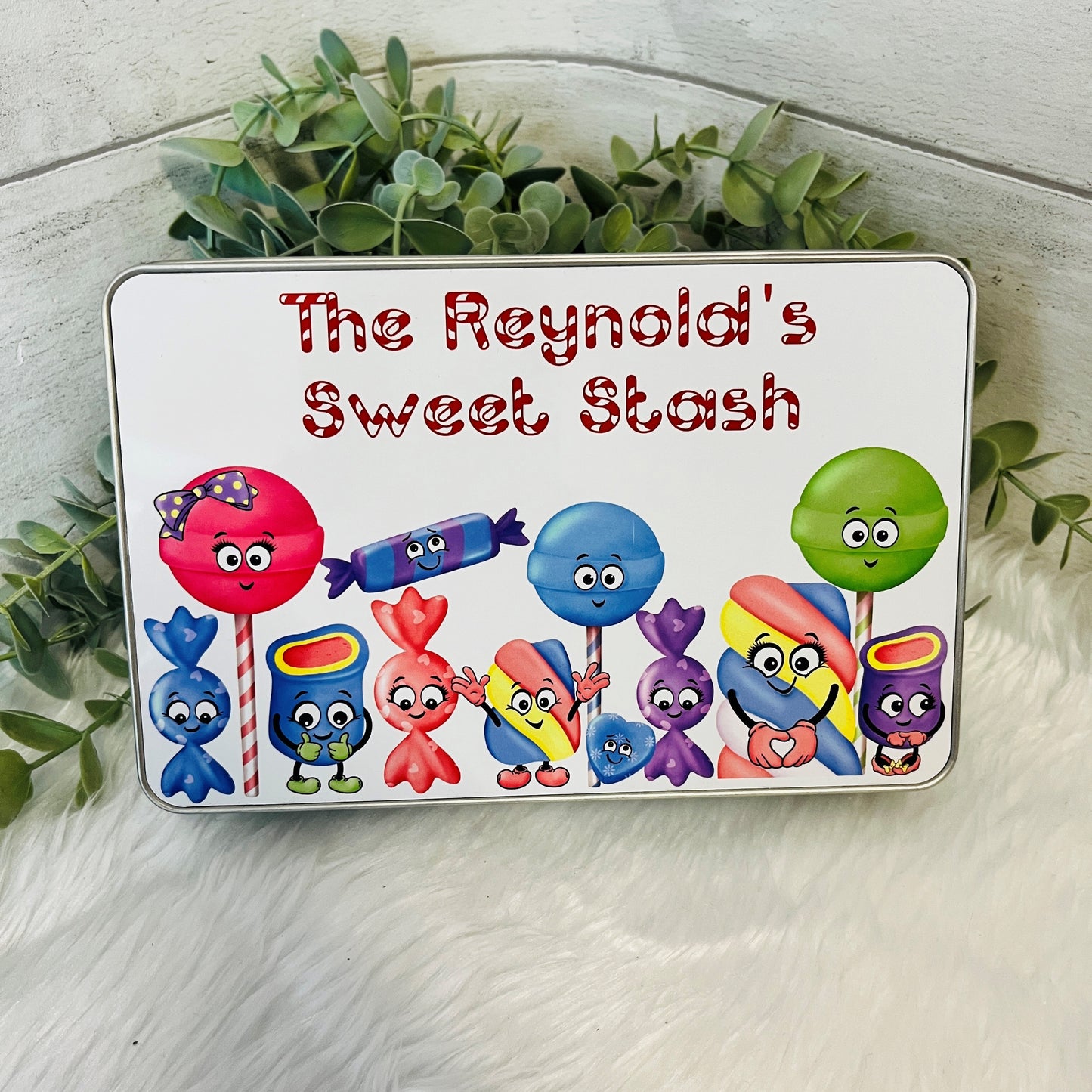 Personalised Christmas Sweets and Treats Tin