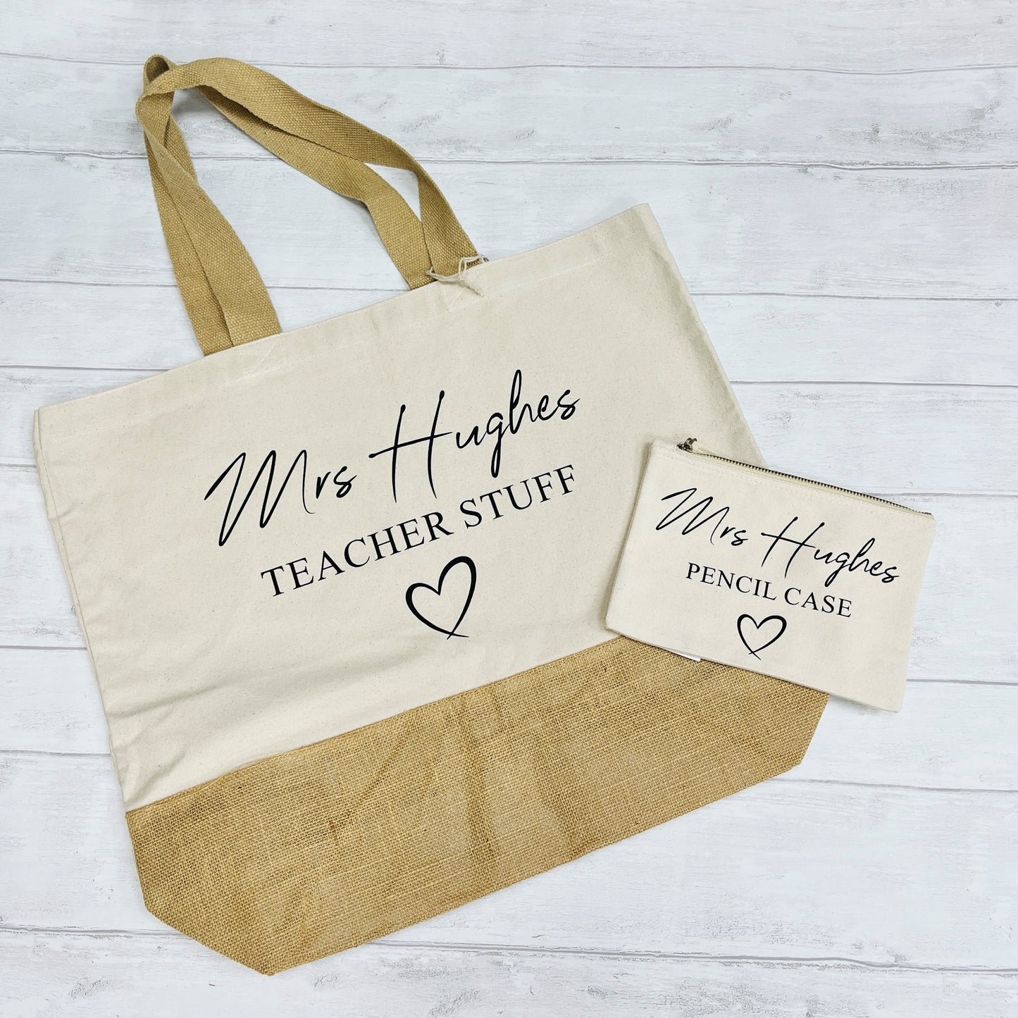 Personalised Teacher Gift Bag and Pencil Case