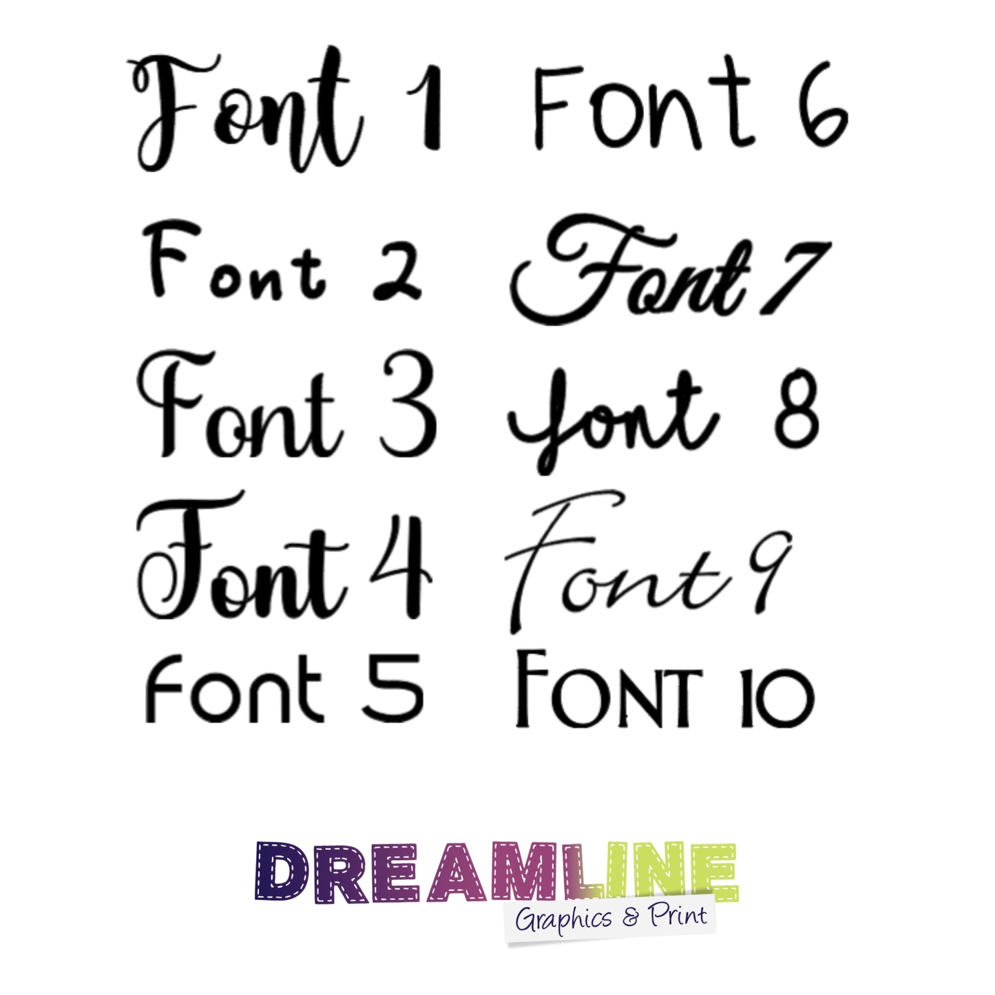 choice of fonts for personalised text on sweet tin