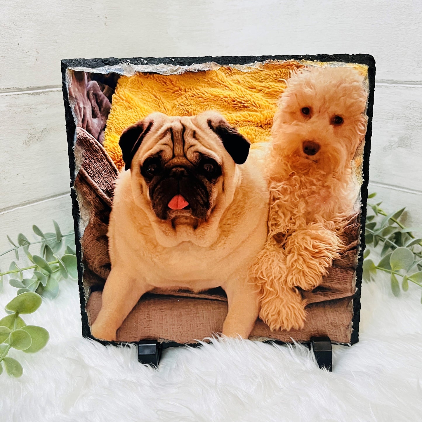 Personalised Photo Slate With Stand, Picture Rock Slate, Housewarming Gift