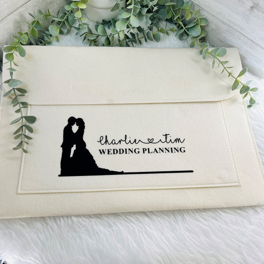 Personalised Wedding Planning Folder, Gifts for the newly engaged couple, Felt Wedding Folder