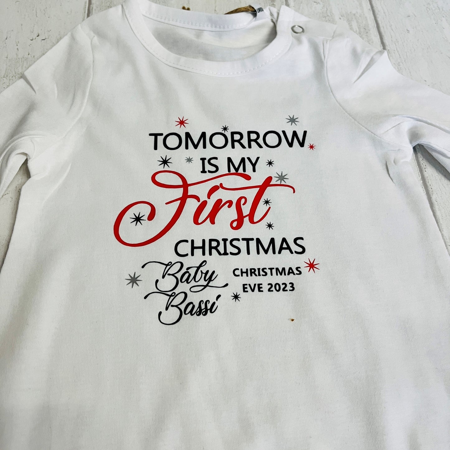 Baby first Christmas Sleepsuit, Christmas Eve Box, Baby's first christmas