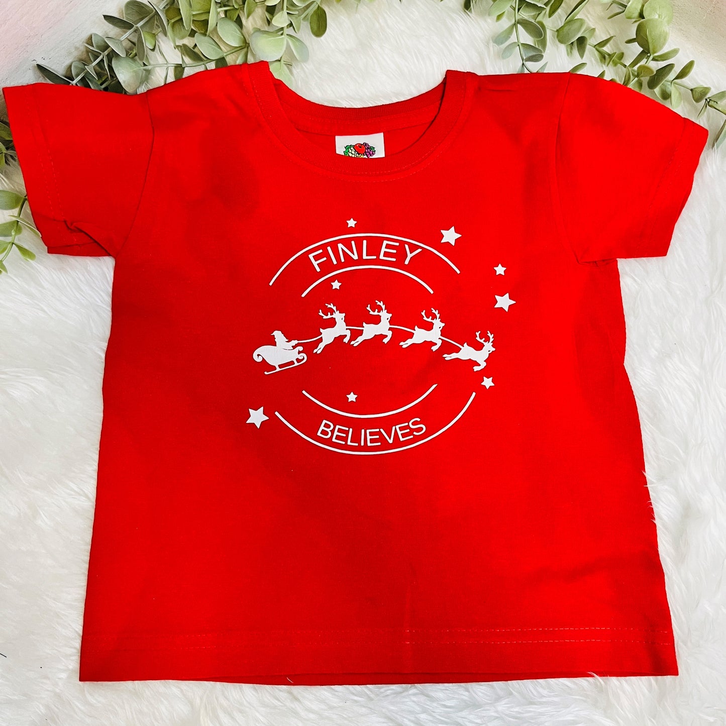 Personalised Kids Christmas Believes T-Shirt, Stocking Filler ideas, Christmas Eve Box