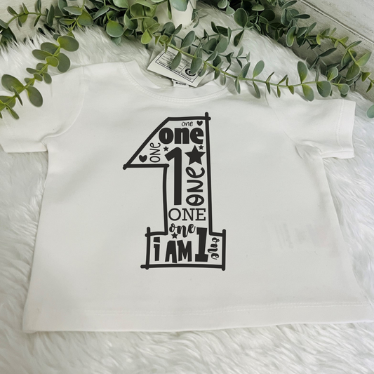 Baby and Toddler Numbered Birthday T-Shirt