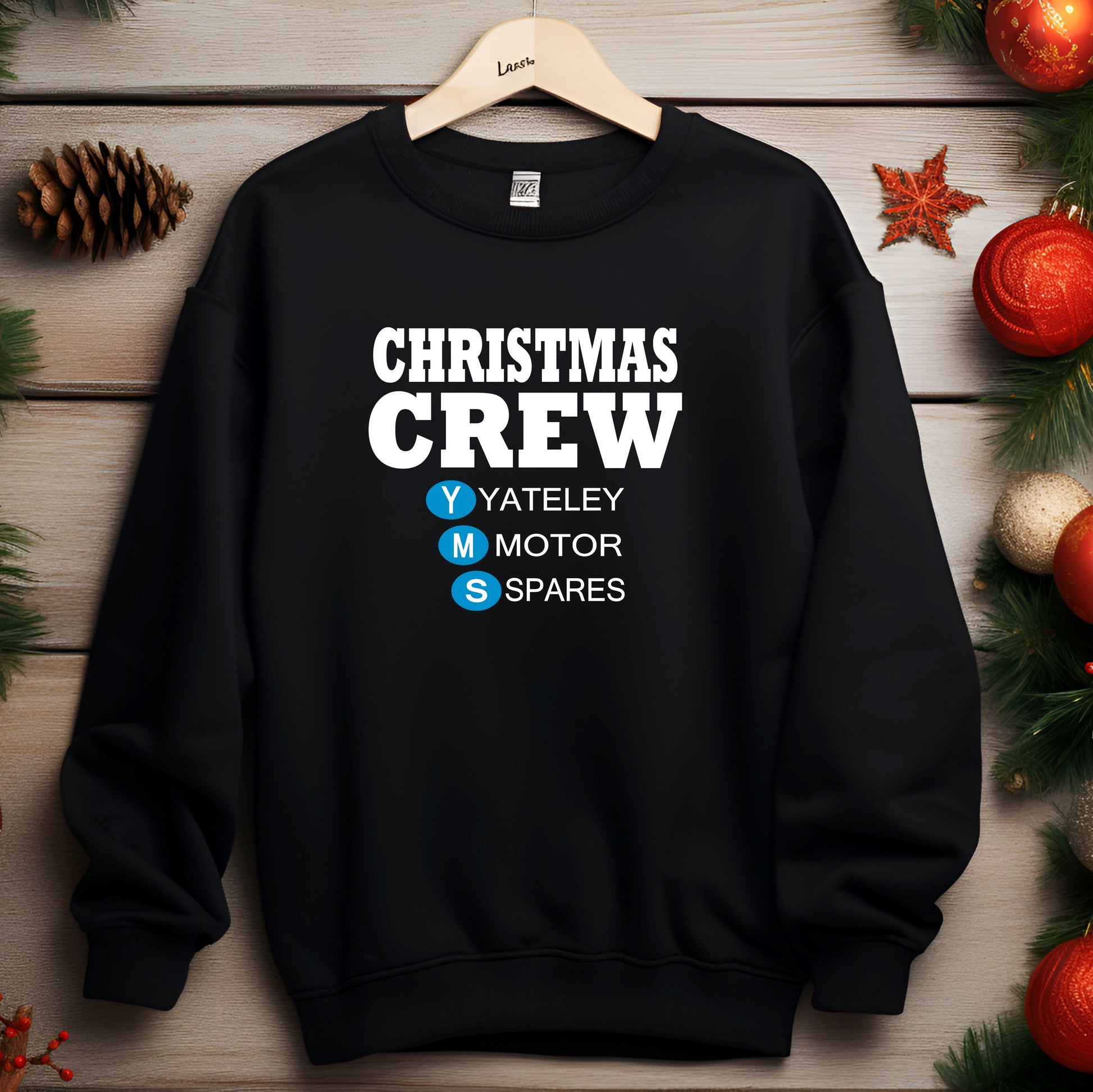 Staff Christmas jumper with company logo for workplace events