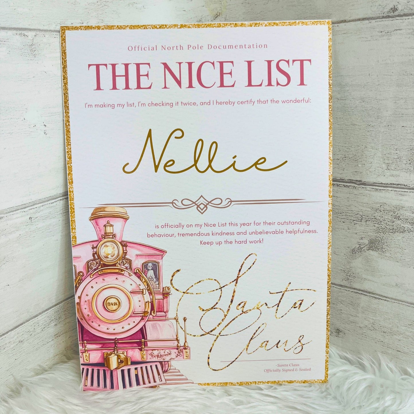 Personalised Polar Express Nice List Certificate
