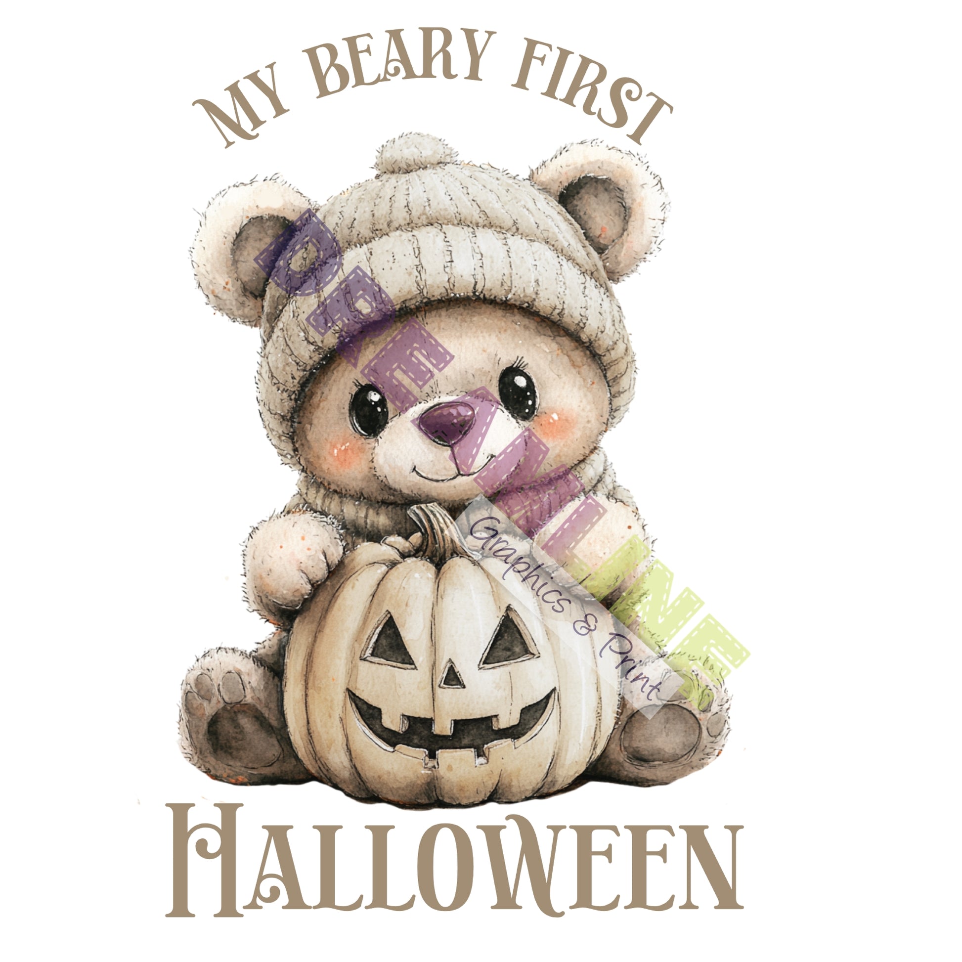 Image of a beige version of My Beary first Halloween