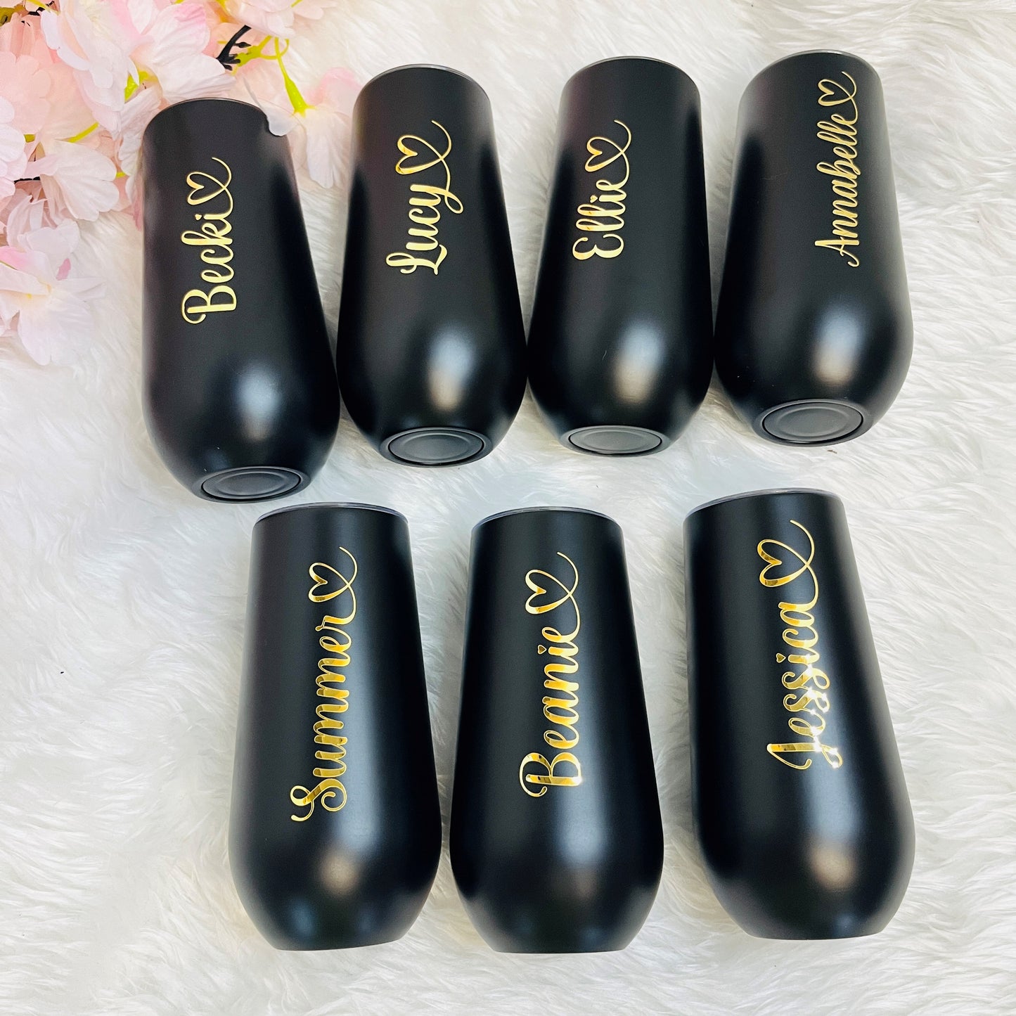 Personalised Insulated Champagne Stemless Tumblers