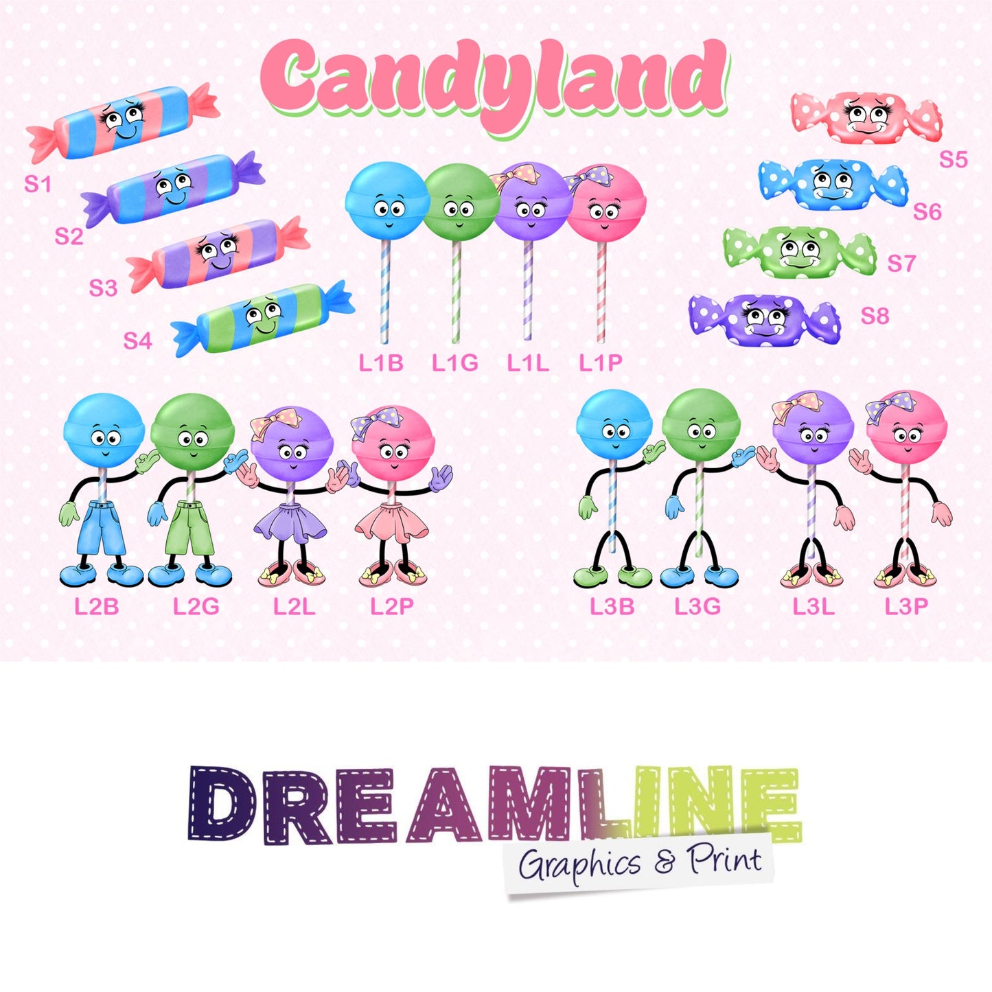 Choice sheet for different sweets for personalised tin