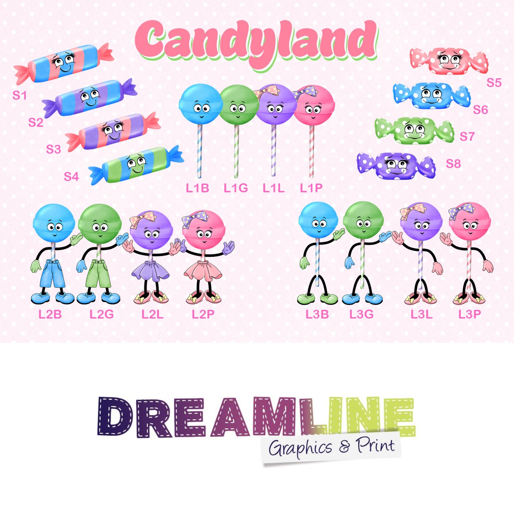 Choice sheet for different sweets for personalised tin