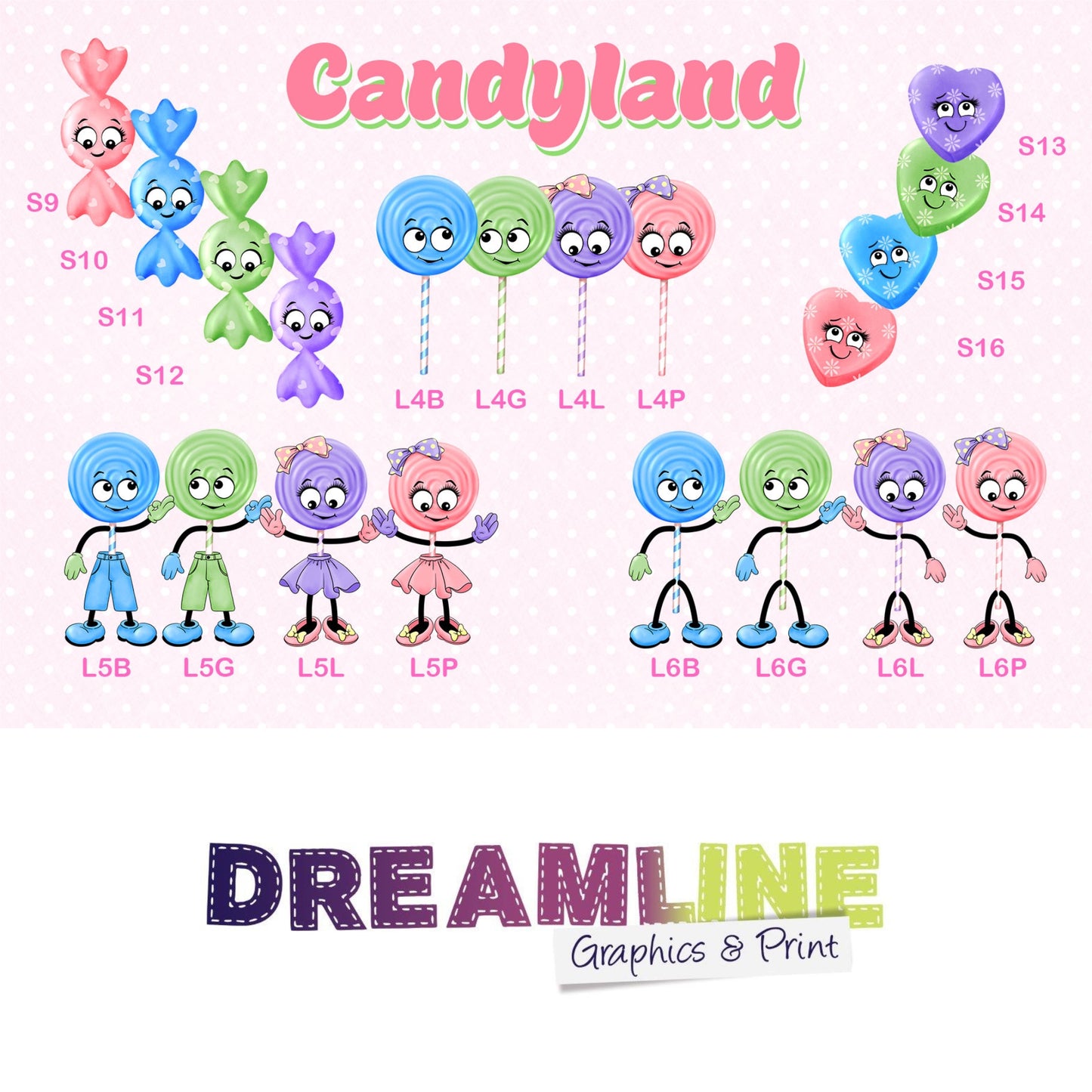 Choice sheet of different sweets for personalised tin