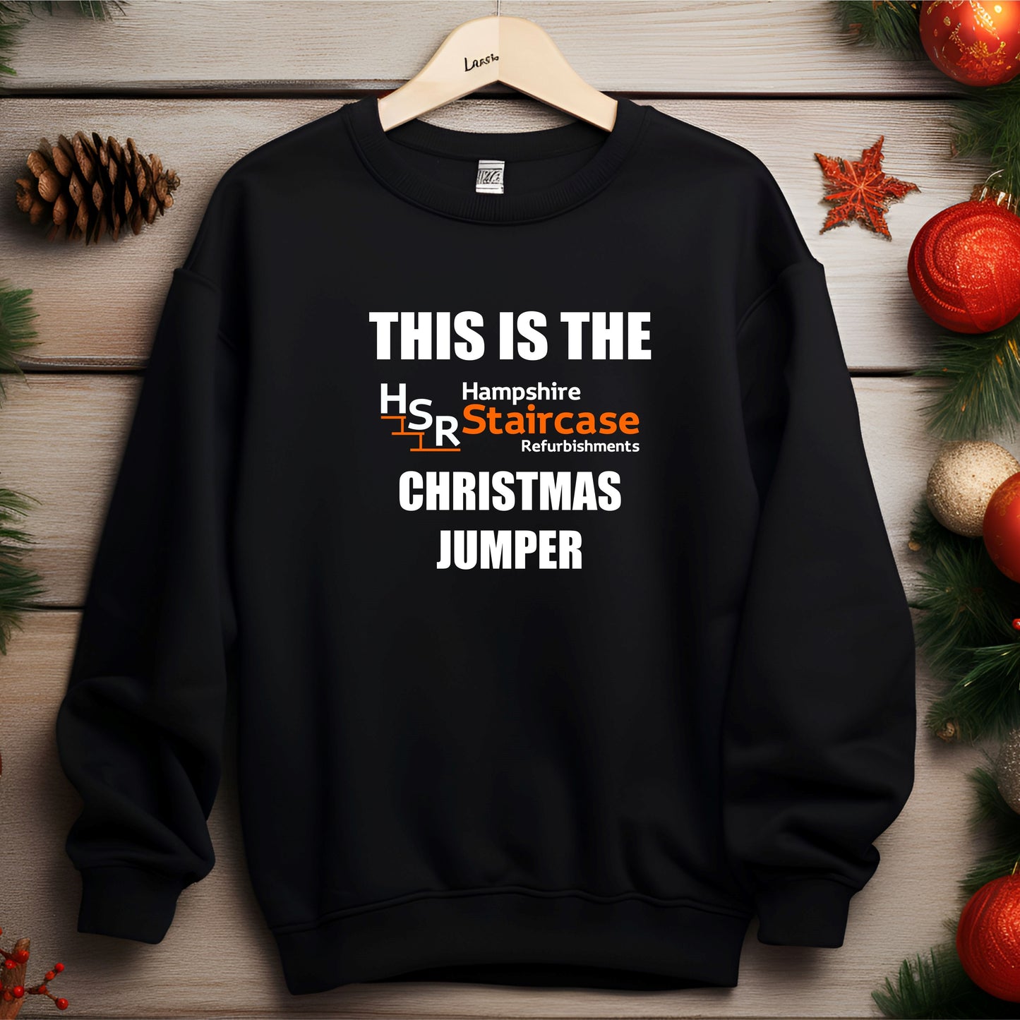 Custom business Christmas jumper in black