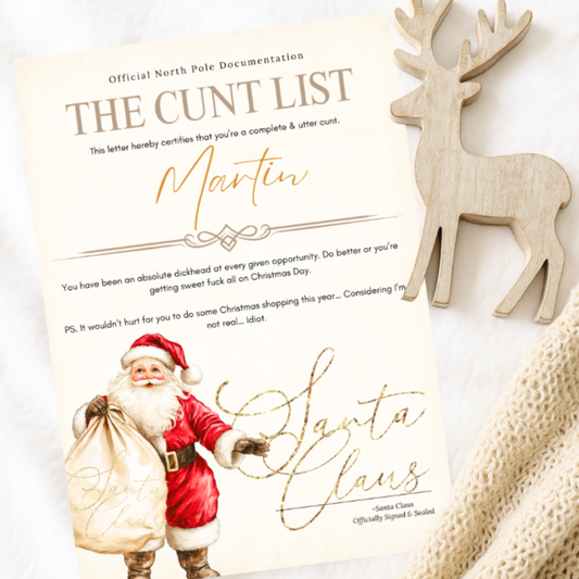 Naughty Nice List Certificate for Adults