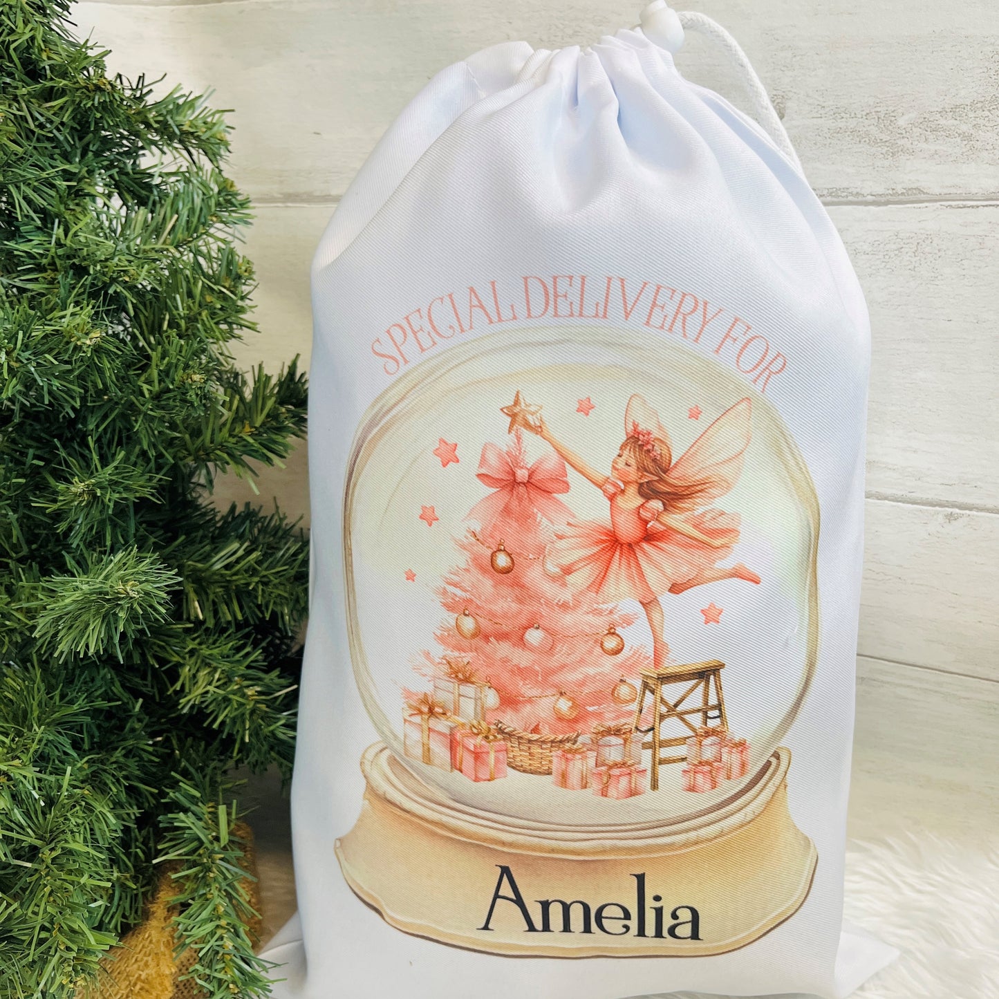 Personalised Snowglobe Santa Sack