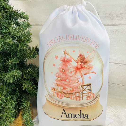 Personalised Snowglobe Santa Sack