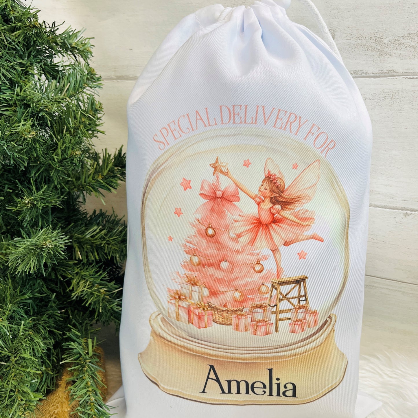 Personalised Snowglobe Santa Sack