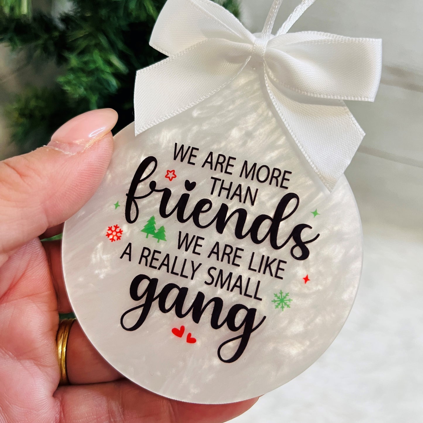 Christmas Bauble for Friends, Acrylic Hanging Tree Decoration
