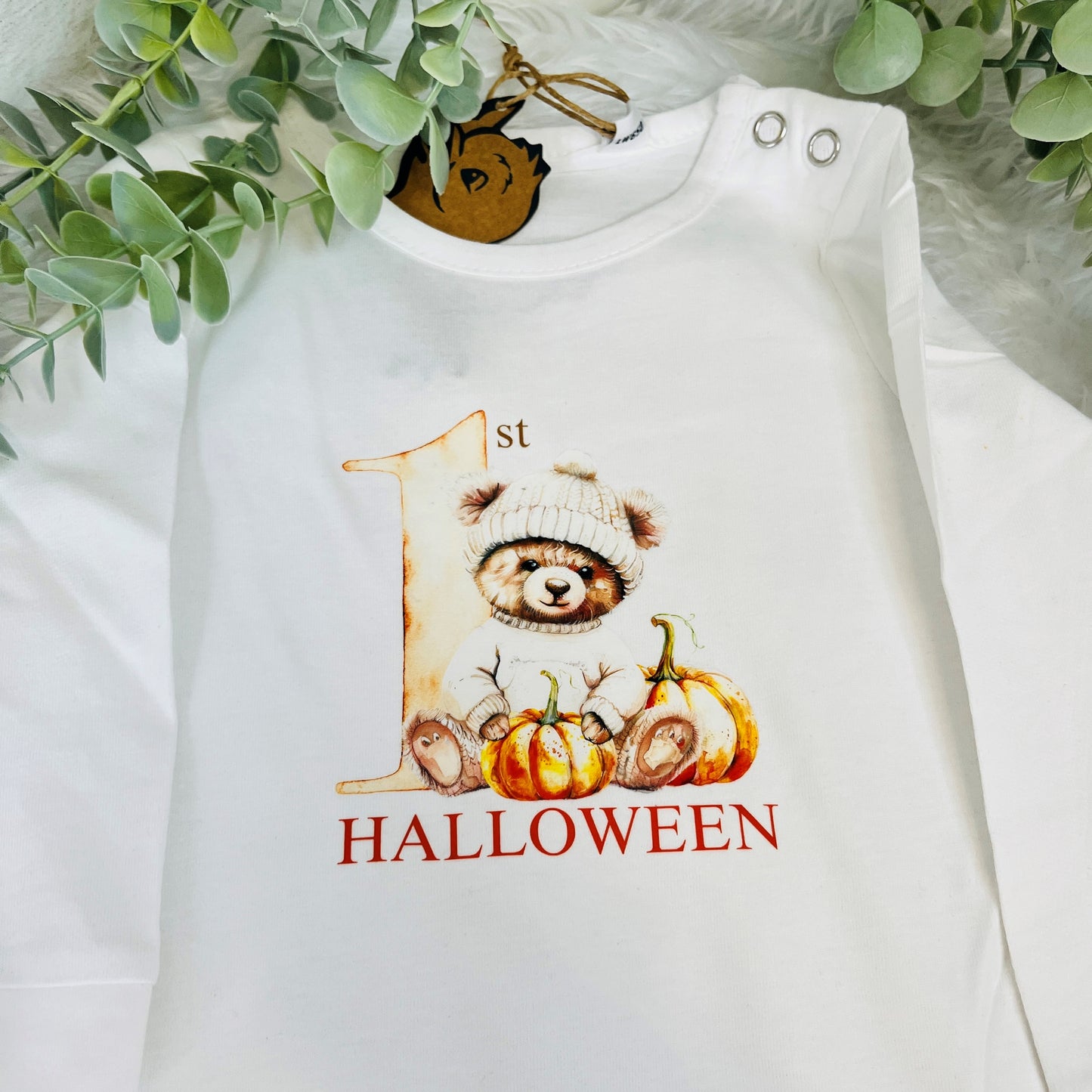 My First Halloween Sleepsuit, Pumpkin Babygrow, Halloween Outfit for Baby