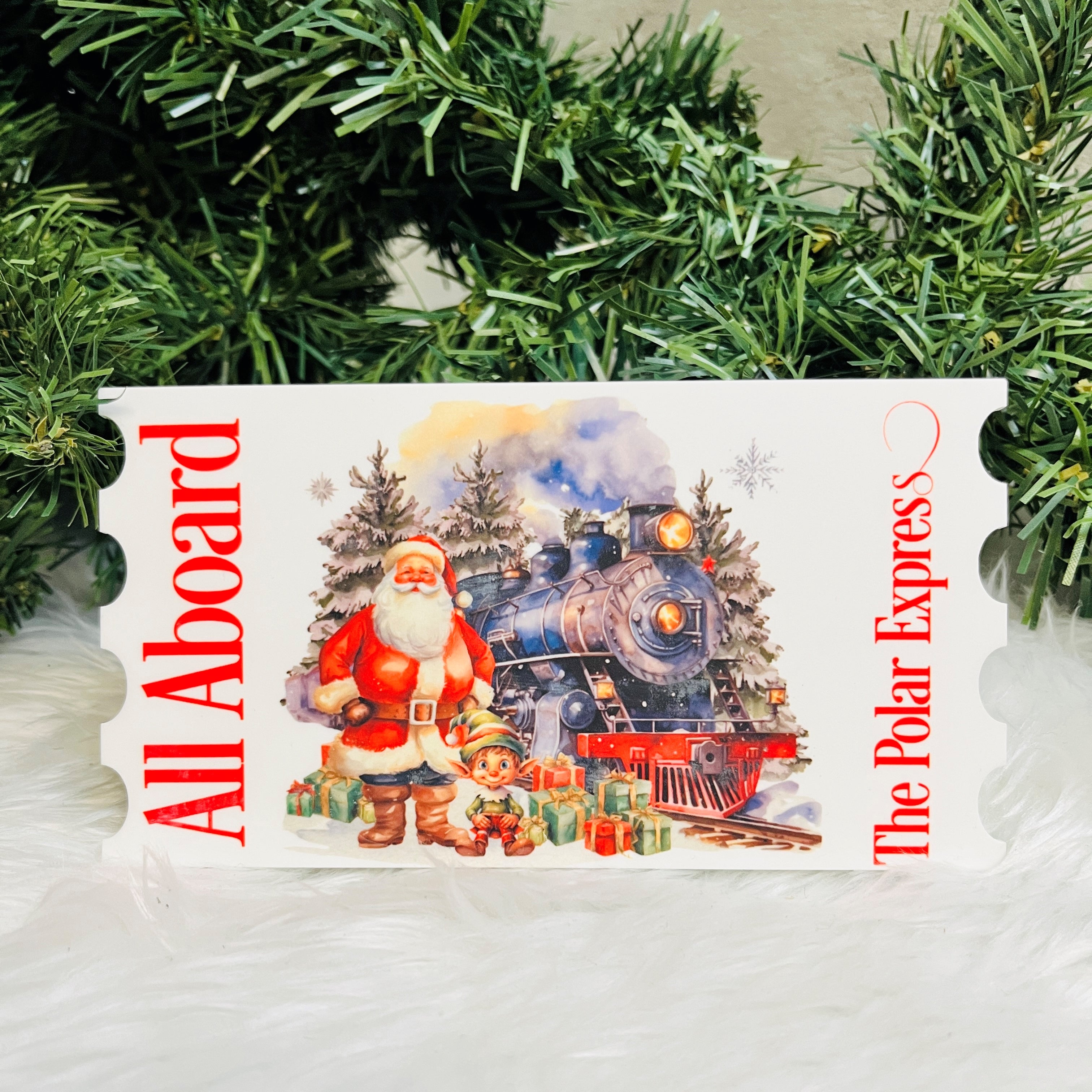 Polar Express Santa Ticket All aboard the Christmas Train North Pole Ticket Dreamline Graphics and Print