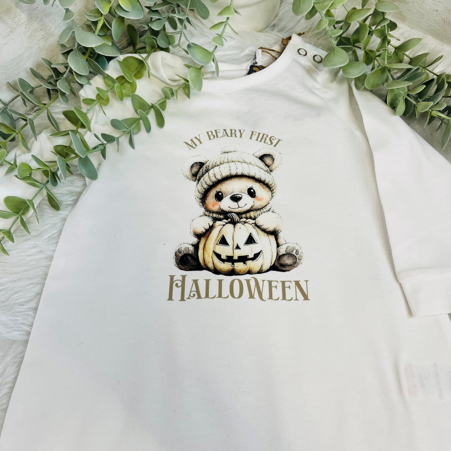 My First Halloween Sleepsuit, Pumpkin Babygrow, Halloween Outfit for Baby