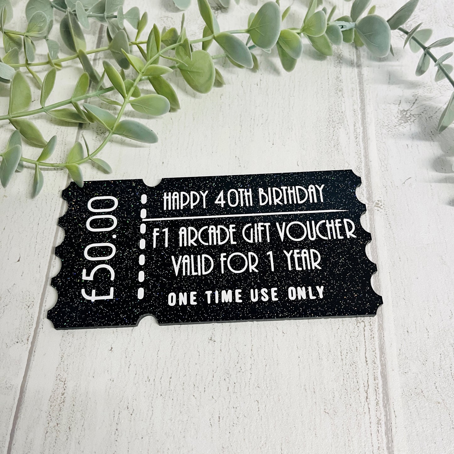 Personalised Keepsake Fake Acrylic Tickets for Birthday Gifts, Event Reveal Ticket, Gift Voucher