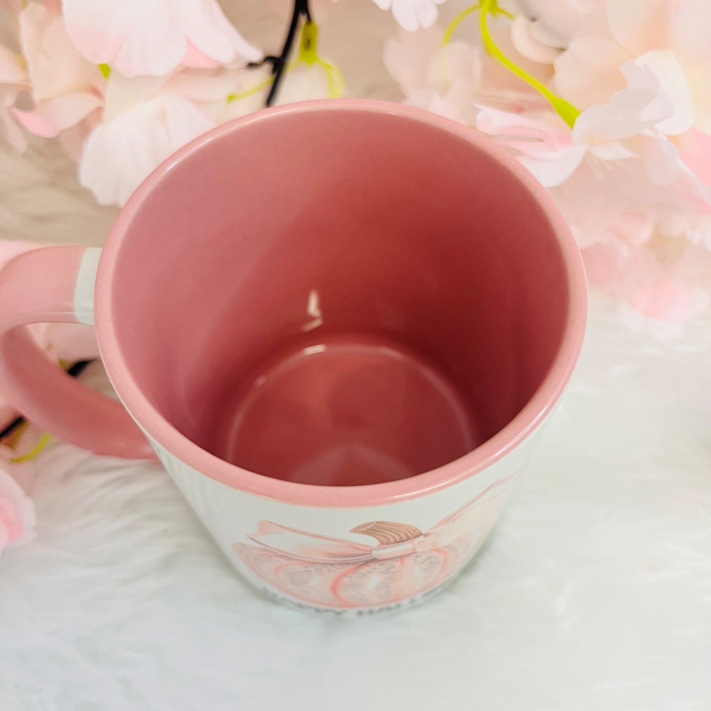 Pink Glitter Pumpkin Halloween Mug