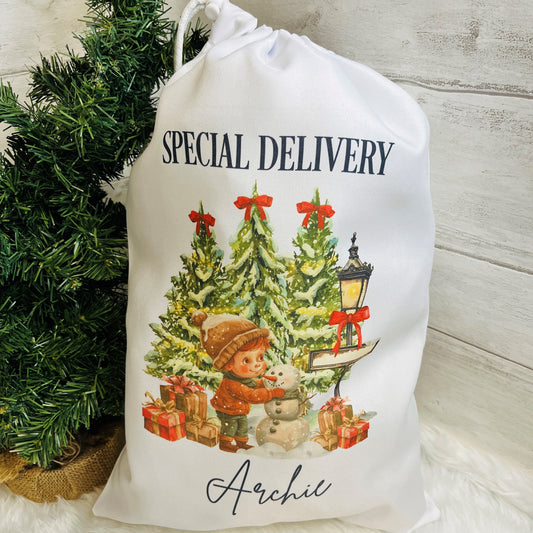 Personalised Santa sack, My first Christmas Santa sack, Christmas Eve bag, Drawstring Bag