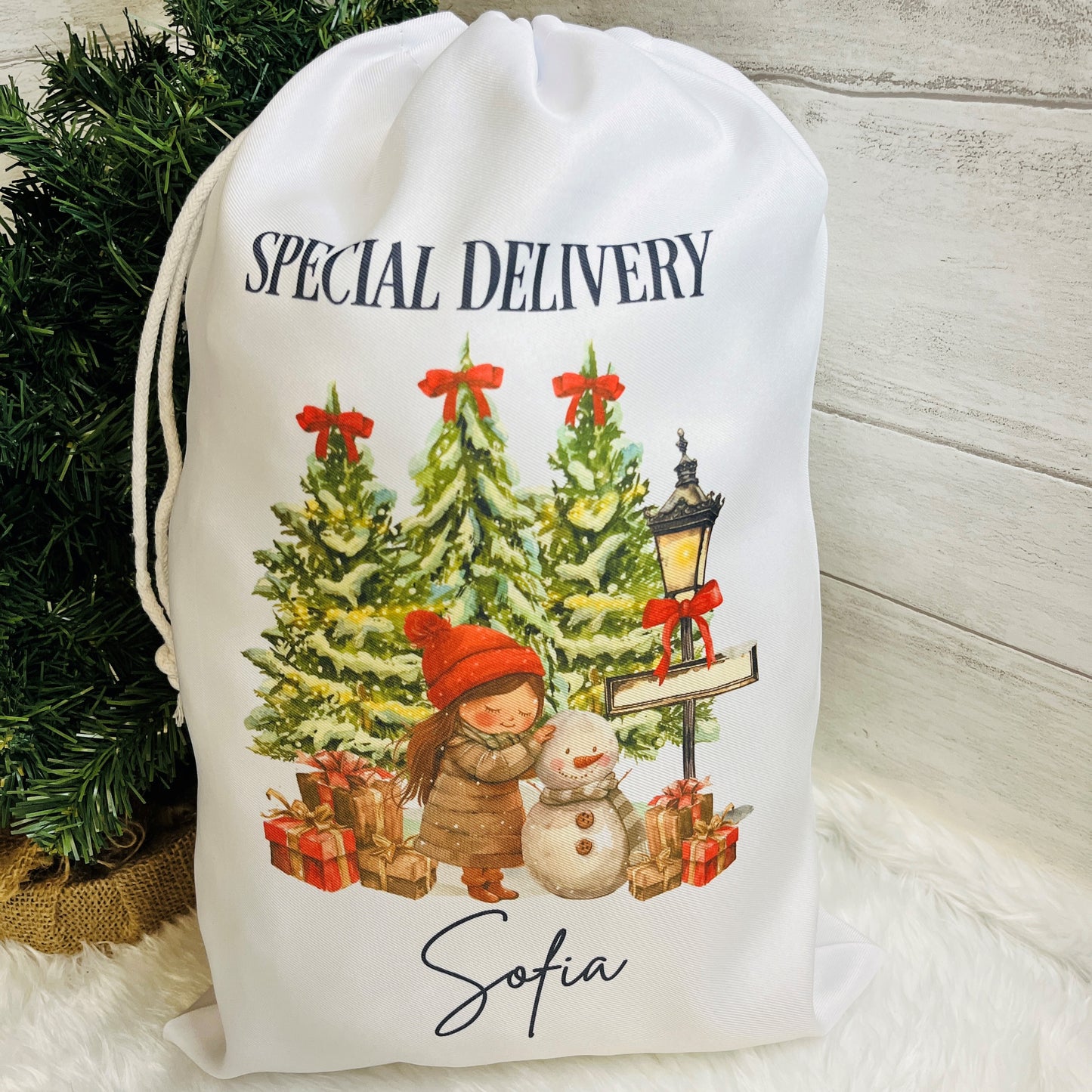 Personalised Santa sack, My first Christmas Santa sack, Christmas Eve bag, Drawstring Bag