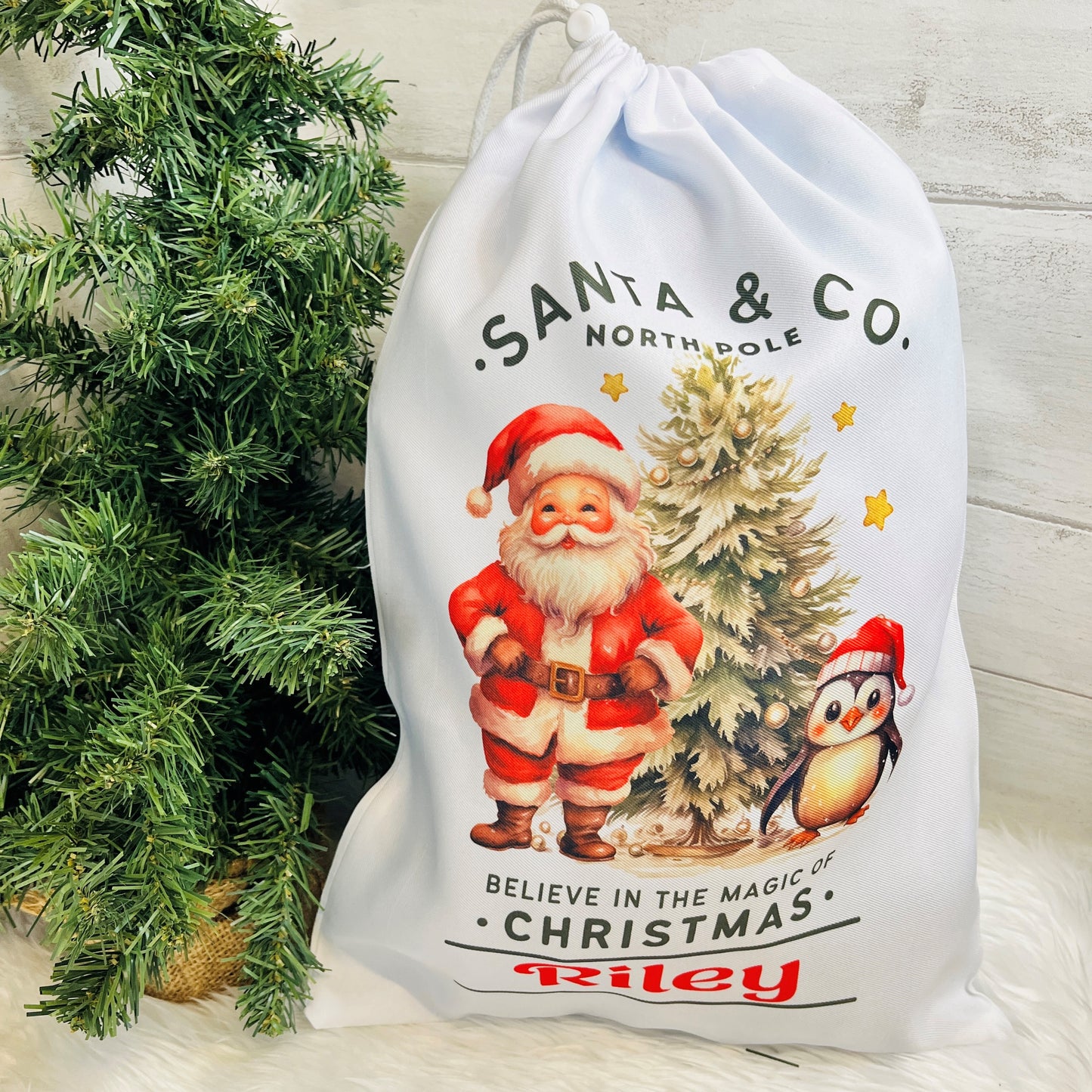 Vintage Personalised Santa Sack