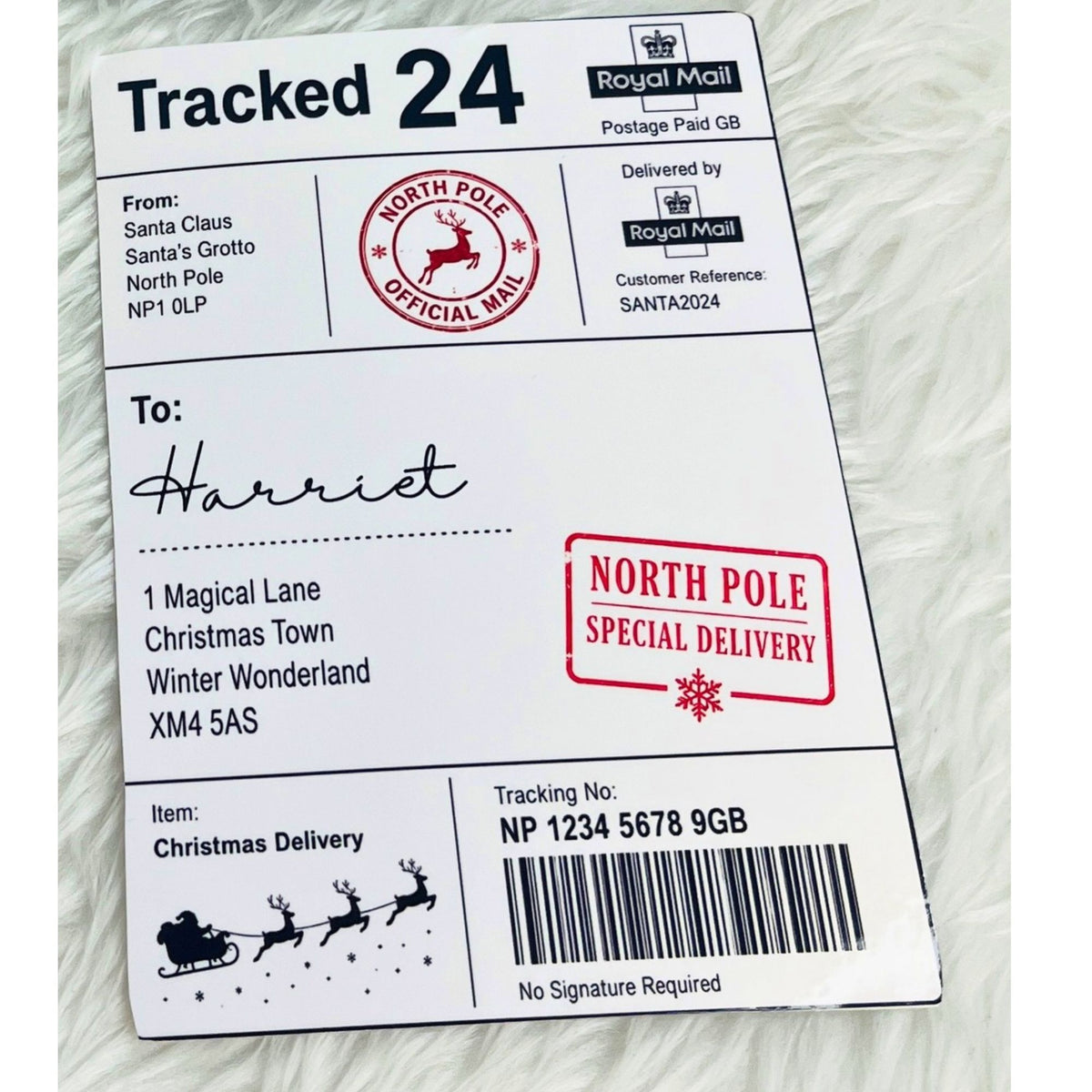 Personalised Santa Postage Label