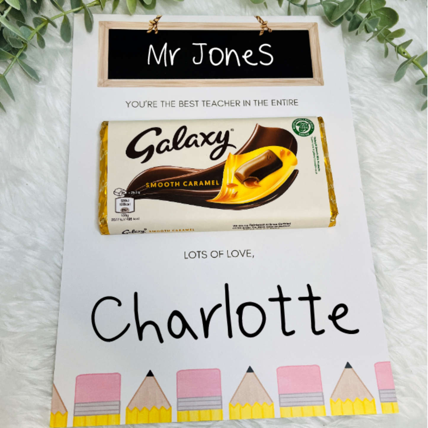 Teacher Chocolate Personalised Thank you gift, End of Term Gift from pupil