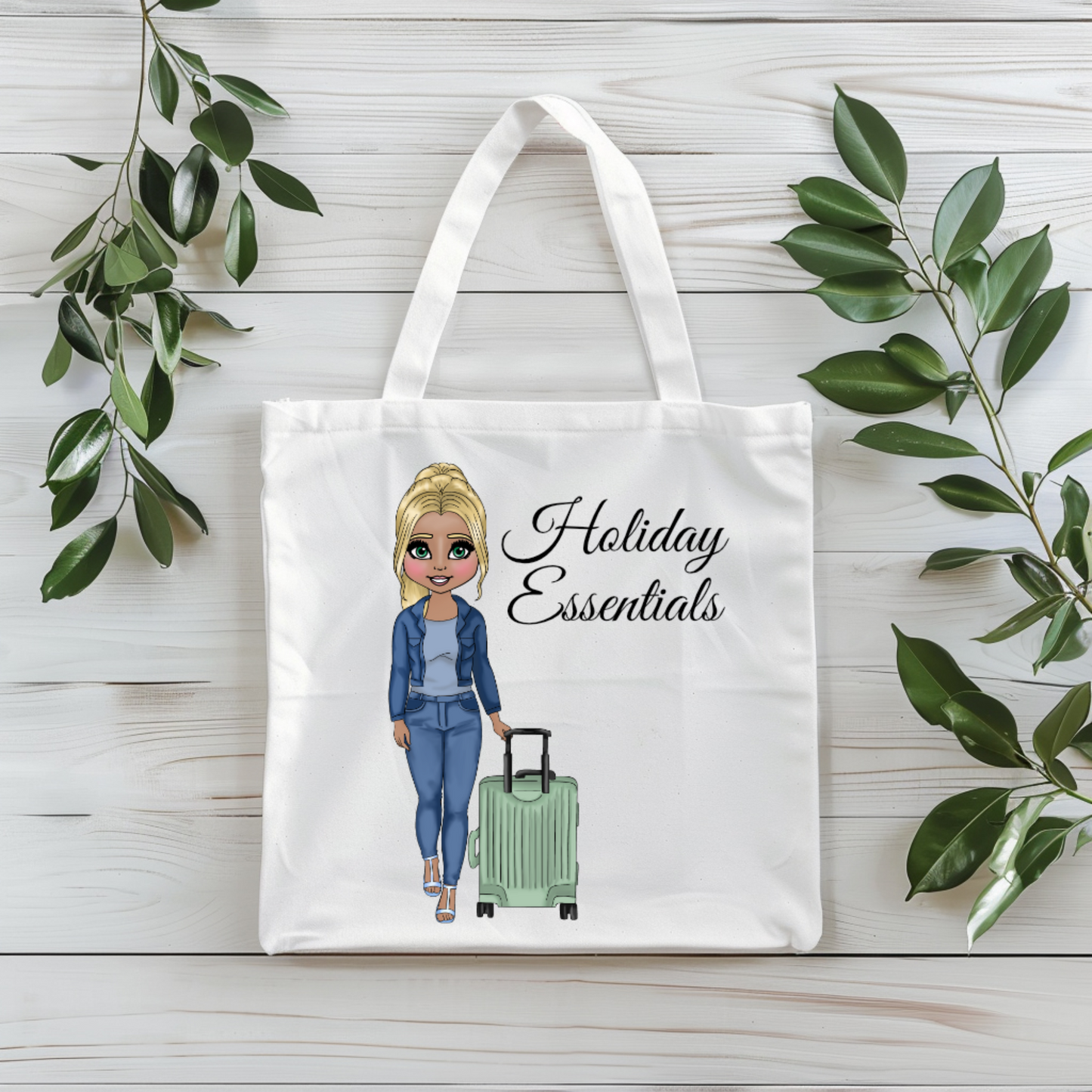 Holiday Tote Bag, Honeymoon Gift, Travel Accessory, Canvas Bag with Handles