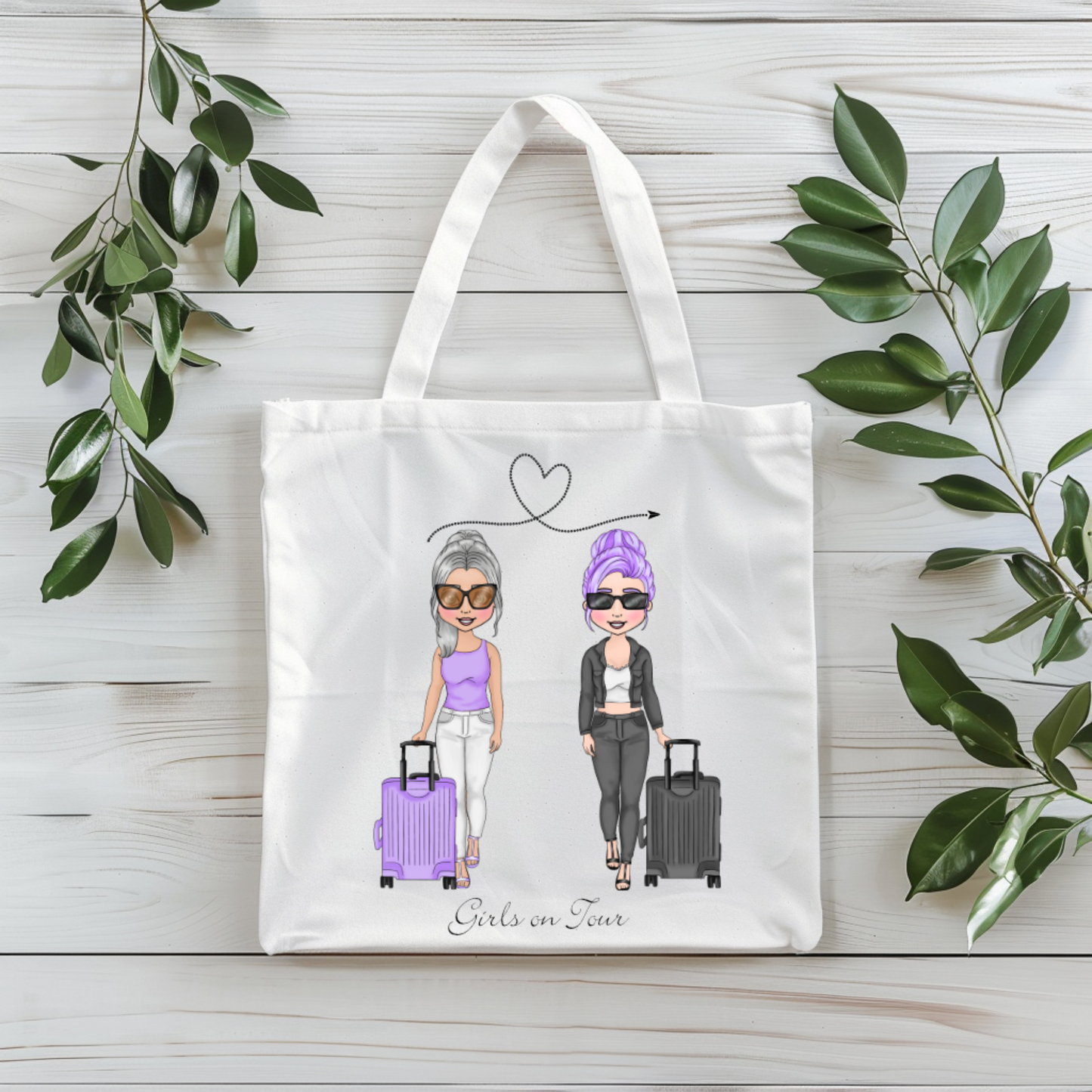 Holiday Tote Bag, Honeymoon Gift, Travel Accessory, Canvas Bag with Handles