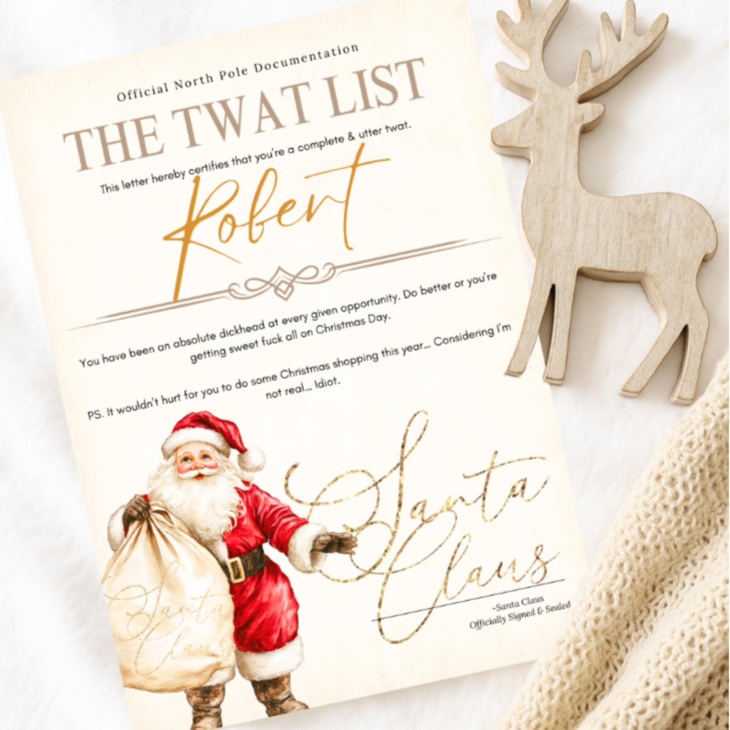 Naughty Nice List Certificate